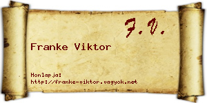 Franke Viktor névjegykártya